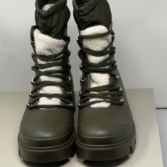 NWT men’s Marc Fisher LTD Freely waterproof lug sole dark green boots size 9 - Picture 2 of 9